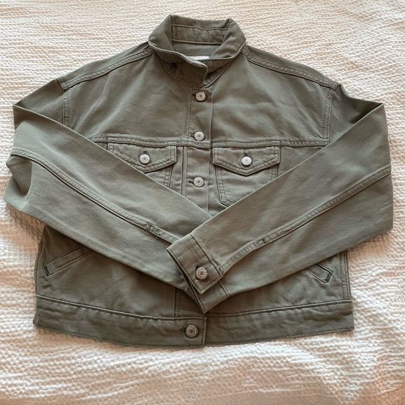 NWOT Old Navy Army Green Denim Jacket - Picture 1 of 5